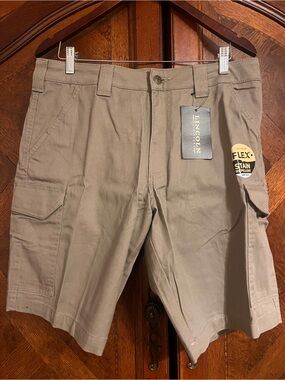 Flex Stain-Resistant Cargo Shorts - Taupe